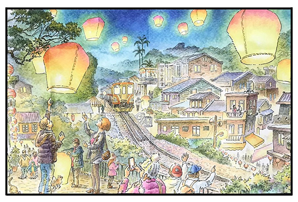 Pingsi_picnic mat平溪老街放天燈_野餐墊